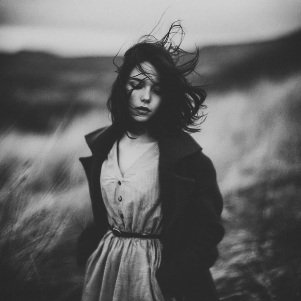 Ritratto fotografico bianco e nero ad alto contrasto